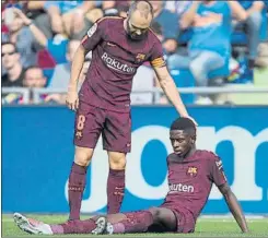  ?? FOTO: PERE PUNTÍ ?? Dembélé se ‘rompió’ el 16 de septiembre de 2017 en Getafe