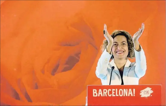  ?? QUIQUE GARCÍA / EFE ?? La ministra de Política Territoria­l y Función Pública, Meritxell Batet, se estrenó ayer en Barcelona en un acto del PSC