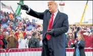  ?? MANDEL NGAN / AFP ?? President Donald Trump speaks during a “Make America Great Again” rally at Reading Regional Airport in Reading, Penn., on Saturday.