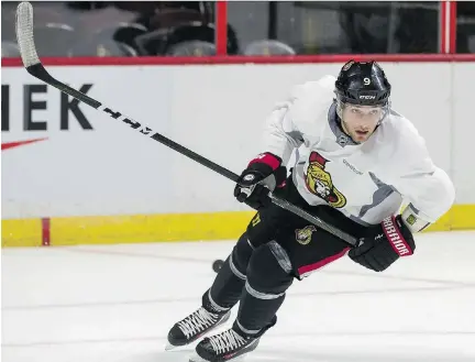  ?? ERROL McGIHON ?? Now that he’s feeling fully healthy, Senators forward Bobby Ryan thinks he can become a 30-goal scorer again under Guy Boucher.