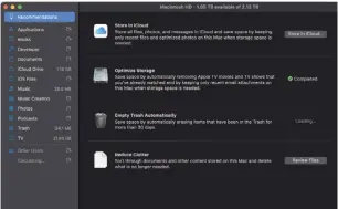  ??  ?? The builtin Storage Management app is the best place to start when cleaning up your Mac.
