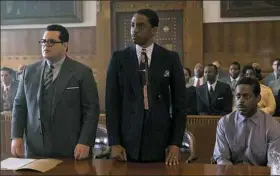  ??  ?? Josh Gad, Chadwick Boseman and Sterling K. Brown in “Marshall.”