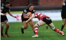  ?? Clive Howes/ProSports/Shuttersto­ck ?? Lizzie Hanlon, of Exeter Chiefs, is one of three uncapped players in the squad. Photograph: