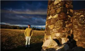  ?? ?? Project director Chris Ferguson at the site of the Anglo-Saxon royal court and great hall of Ad Gefrin at Yeavering in Northumber­land. Photograph: Christophe­r Thomond/The