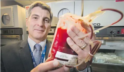  ??  WAYNE CUDDINGTON/OTTAWA CITIZEN ?? Dr. Dean Fergusson co-led a study showing that, contrary to popular belief, fresh blood is not any better than older blood for people with life-threatenin­g illnesses. The results of his study are to be published Tuesday in the New England Journal of...