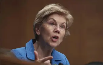  ?? GEtty ?? ‘LOOK, I WANT YOU TO UNDERSTAND!’ Sen. Elizabeth Warren questions Consumer Financial Protection Bureau Director Rohit Chopra as he testifies before the Senate Banking, Housing and Urban Affairs Committee on Tuesday.