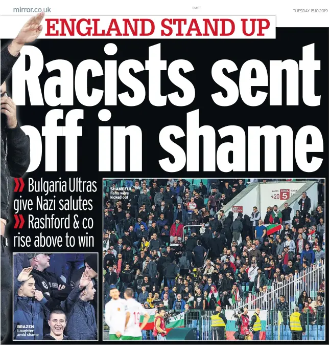  ??  ?? BRAZEN Laughter amid shame SHAMEFUL Fans were kicked out