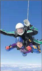  ??  ?? You can take on a skydive for Rainbows hospice.