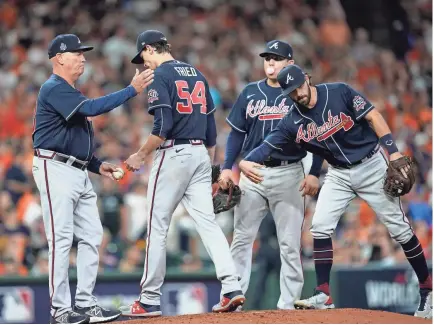  ?? THOMAS SHEA/USA TODAY SPORTS ?? Braves starting pitcher Max Fried allowed six earned runs over five innings in Game 2 on Wednesday.