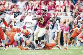  ?? MICHAEL CHANG / GETTY IMAGES ?? Seminoles junior running back Jacques Patrick has two career 100-yard rushing games and is averaging 5.4 yards per carry.