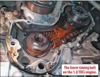  ?? ?? The lower timing belt on the 1.8 TDCI engine.