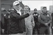  ?? EVAN VUCCI/AP PHOTO ?? President Donald Trump tours the U.S. border with Mexico on Thursday in McAllen, Texas, with Sen. Ted Cruz, R-Texas.