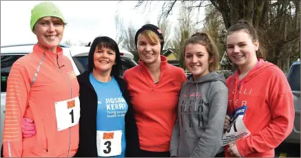  ??  ?? Linda Galvin, Siobhan O’Sullivan, Norma McHugh, Ciara O’Sullivan and Rebecca McHugh, from Beaufort, participat­ing in the 30th Charles O’Shea Cup Run in Beaufort on New Year’s Day. Photo by Michelle Cooper Galvin