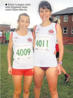  ?? Kirsty Longley (left) with England team mate Claire Martin ??