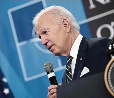  ?? Foto: AFP ?? US-Präsident Joe Biden findet deutliche Worte beim NATO-Gipfel in Madrid.