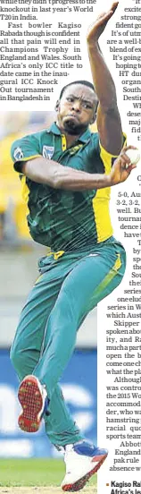  ??  ?? Kagiso Rabada has been South Africa’s leading bowler.