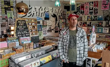  ?? PHOTO: KEVIN STENT/FAIRFAX NZ ?? Death Ray Records owner Apa Hutt fears he may have to shut up shop if he can’t get more secondhand records.