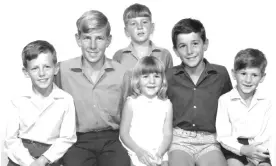  ?? ?? A family photograph of the Hall siblings: From left, Alan, Robert, Greg, Andrea, Gary and Geoff. In 1986, Alan Hall was convicted of killing Auckland man Arthur Easton but had his conviction quashed 36 years later. Photograph: Supplied by family