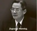  ?? ?? Zeguang: Warning.