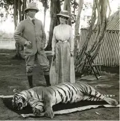  ??  ?? “Man of action” Lord Curzon with his wife, Mary, and a slain tiger