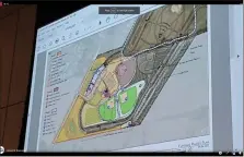  ?? IMAGE FROM SCREENSHOT ?? The tan portion to the left of the map displayed at the May 3, 2020 township meeting indicates the part of Limerick Community Park which would be upgraded as part of the site plan up for a vote at the May 24 meeting.