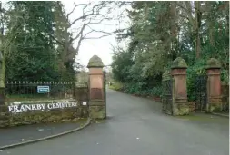  ??  ?? ABOVE RIGHT: The entrance to Frankby Cemetery: did Michael’s ghostly hippy climb over the wall to spook passing travellers?