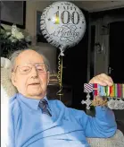  ?? ?? John Boulter celebrates his 100th birthday Ref: 37-1722A