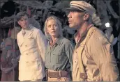  ?? DISNEY ?? Jack Whitehall, left, Emily Blunt and Dwayne Johnson in “Jungle Cruise,” which earned more than $34.1 million.