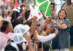  ?? ?? XÓCHITL GÁLVEZ, candidata presidenci­al por FCXM, ayer en Yecapixtla, Morelos.