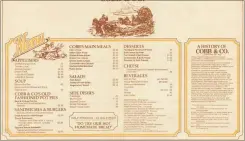  ?? PHOTO / MICHAEL FRIEND ?? A Cobb and Co menu
which would have been used for the opening of Napier’s Cobb & Co.