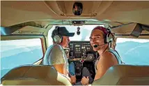  ?? PHOTO: SUPPLIED ?? Juan-Peter Schulze and Louis Cole in Baloo, their Cessna, on their round-theworld journey.