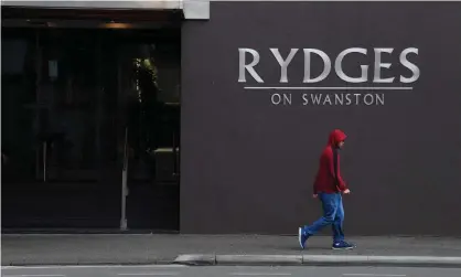  ?? Photograph: James Ross/EPA ?? The Rydges on Swanston in Melbourne was one of the hotels where private security firms were used for quarantine work.