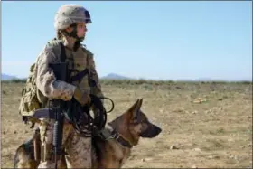  ?? PHOTO BY JACOB YAKOB / BLEECKER STREET ?? Kate Mara stars as Megan Leavey with Rex in “Megan Leavey.”