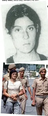  ??  ?? Targeted: Barbara Smith (top) in the 1970s. Above, Sobhraj is led to prison in Delhi in 1977