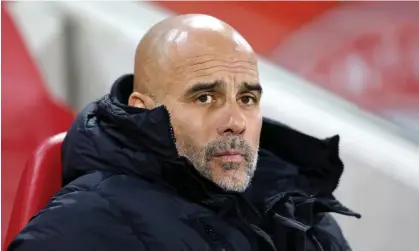  ?? ?? Pep Guardiola said Manchester City are admired and ‘people in the world of football know how difficult it is’. Photograph: Nigel French/ Getty Images/Allstar