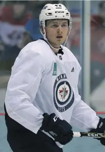  ?? KEVIN KING ?? Kristian Vesalainen of Finland is one of three players hoping to nab that final forward spot in the Winnipeg Jets’ starting lineup.