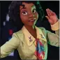 ?? COURTESY OF DISNEY ?? Video posted to Tiktok shows the animatroni­c Tiana in her “adventure outfit,” including olive pants and brown leather boots.