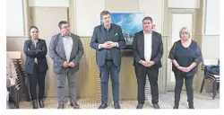  ?? ?? Thierry Laigre (maire), Sébastien Gourdel (président Cdc VAM), Olivier Bitz (sénateur) et Agnès Laigre (conseillèr­e départemen­tale)