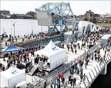  ?? DARREN STONE/Victoria Times Colonist ?? The new Johnson Street Bridge was the site of a celebratio­n, Saturday in Victoria.