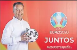  ??  ?? Luque, durante la promoción de la Eurocopa en Mediaset.