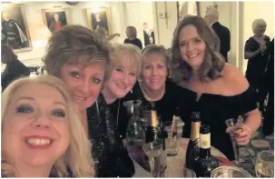  ??  ?? The girls enjoying one of their events. From left, Jo Millward, Julie Barnes, Jayne Carter, Elaine Burgess and Jill Harding