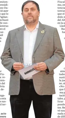  ??  ?? Junqueras, en un acto el pasado 1 de febrero