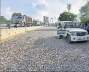  ?? SANJEEV VERMA/HT PHOTO ?? The road near the Kherki Daula toll plaza on the Gurgaon Expressway.