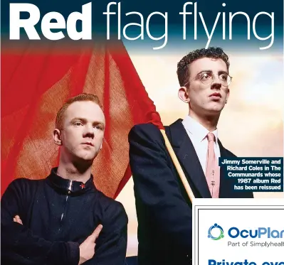  ?? Has been reissued ?? Jimmy Somerville and Richard Coles in The Communards whose 1987 album Red