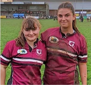  ?? ?? Walcats’ Edith and Rosie represente­d Somerset at the weekend when they took on Devon at Tiverton RFC