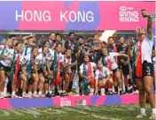  ?? Photo: AFP ?? New Zealand’s men’s and women’s teams celebrate their wins.