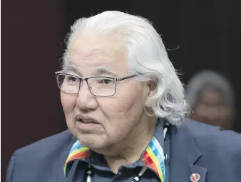  ?? FRED CHARTRAND, THE CANADIAN PRESS ?? Murray Sinclair, appearing before the Senate Committee on Aboriginal Peoples in Ottawa in May 2019.
