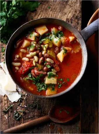  ?? ?? You can batch-make and freeze this hearty soup – it makes a satisfying lunch with some artisan bread