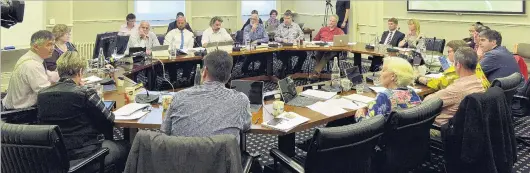  ?? PHOTO: GERARD O’BRIEN ?? Decisions, decisions . . . Dunedin city councillor­s debate the 201718 budget at a meeting at the Municipal Chambers yesterday.