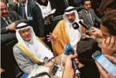  ?? Joe klamar / AFP/Getty Images ?? Saudi Arabia’s Energy Minister Khalid Al-Falih, right, speaks at Monday’s meeting in Vienna.